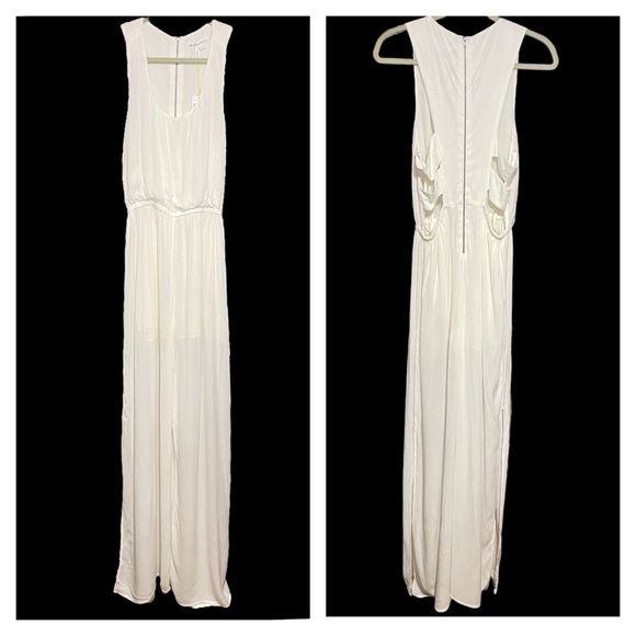 STUNNING BCBG Generation Off White Sleeveless Pantsuit Jumpsuit Medium Cottage - Picture 1 of 16